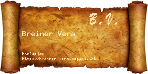 Breiner Vera névjegykártya